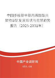 中國(guó)季胺基甲基丙烯酸酯共聚物B型發(fā)展現(xiàn)狀與前景趨勢(shì)報(bào)告(2025-2031年) 中國(guó)季胺基甲基丙烯酸酯共聚物B型發(fā)展現(xiàn)狀與前景趨勢(shì)報(bào)告(2025-2031年)