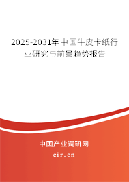 2025-2031年中國(guó)牛皮卡紙行業(yè)研究與前景趨勢(shì)報(bào)告
