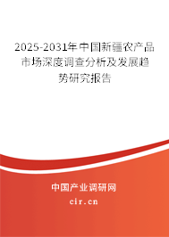 2025-2031年中國新疆農產品市場深度調查分析及發(fā)展趨勢研究報告