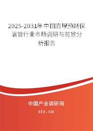 2025-2031年中國直埋預制保溫管行業(yè)市場調研與前景分析報告