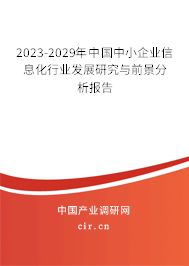 2023-2029年中國中小企業(yè)信息化行業(yè)發(fā)展研究與前景分析報告