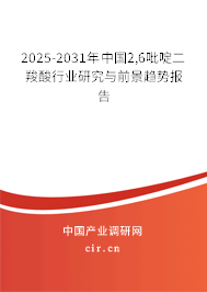 2025-2031年中國2,6吡啶二羧酸行業(yè)研究與前景趨勢報告 2025-2031年中國2,6吡啶二羧酸行業(yè)研究與前景趨勢報告