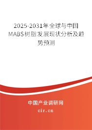 2025-2031年全球與中國(guó)MABS樹(shù)脂發(fā)展現(xiàn)狀分析及趨勢(shì)預(yù)測(cè) 2025-2031年全球與中國(guó)MABS樹(shù)脂發(fā)展現(xiàn)狀分析及趨勢(shì)預(yù)測(cè)