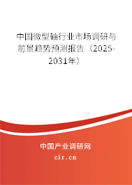 中國微型軸行業(yè)市場調(diào)研與前景趨勢預(yù)測報告(2025-2031年) 中國微型軸行業(yè)市場調(diào)研與前景趨勢預(yù)測報告(2025-2031年)