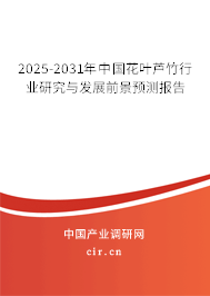 2025-2031年中國花葉蘆竹行業(yè)研究與發(fā)展前景預(yù)測報告 2025-2031年中國花葉蘆竹行業(yè)研究與發(fā)展前景預(yù)測報告