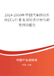 2024-2030年中國汽車制動系統(tǒng)ECU行業(yè)發(fā)展現狀分析與趨勢預測報告 2024-2030年中國汽車制動系統(tǒng)ECU行業(yè)發(fā)展現狀分析與趨勢預測報告
