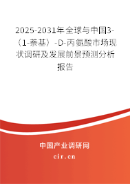 2025-2031年全球與中國(guó)3-(1-萘基)-D-丙氨酸市場(chǎng)現(xiàn)狀調(diào)研及發(fā)展前景預(yù)測(cè)分析報(bào)告 2025-2031年全球與中國(guó)3-(1-萘基)-D-丙氨酸市場(chǎng)現(xiàn)狀調(diào)研及發(fā)展前景預(yù)測(cè)分析報(bào)告