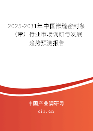 2025-2031年中國嵌縫密封條(帶)行業(yè)市場調(diào)研與發(fā)展趨勢預測報告 2025-2031年中國嵌縫密封條(帶)行業(yè)市場調(diào)研與發(fā)展趨勢預測報告