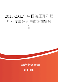 2025-2031年中國液壓開孔器行業(yè)發(fā)展研究與市場前景報告 2025-2031年中國液壓開孔器行業(yè)發(fā)展研究與市場前景報告