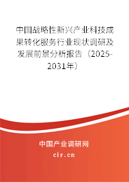 中國戰(zhàn)略性新興產(chǎn)業(yè)科技成果轉(zhuǎn)化服務(wù)行業(yè)現(xiàn)狀調(diào)研及發(fā)展前景分析報(bào)告（2025-2031年）