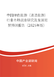 中國綠色能源（清潔能源）行業(yè)市場調查研究及發(fā)展前景預測報告（2025年版）
