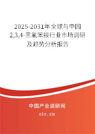 2025-2031年全球與中國(guó)2,3,4-三氟苯胺行業(yè)市場(chǎng)調(diào)研及趨勢(shì)分析報(bào)告 2025-2031年全球與中國(guó)2,3,4-三氟苯胺行業(yè)市場(chǎng)調(diào)研及趨勢(shì)分析報(bào)告
