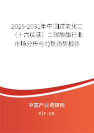 2025-2031年中國過氧化二(十六烷基)二碳酸酯行業(yè)市場分析與前景趨勢報告 2025-2031年中國過氧化二(十六烷基)二碳酸酯行業(yè)市場分析與前景趨勢報告