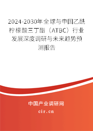 2024-2030年全球與中國乙酰檸檬酸三丁酯(ATBC)行業(yè)發(fā)展深度調(diào)研與未來趨勢預(yù)測報告 2024-2030年全球與中國乙酰檸檬酸三丁酯(ATBC)行業(yè)發(fā)展深度調(diào)研與未來趨勢預(yù)測報告
