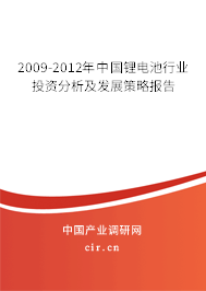 2009-2012年中國(guó)鋰電池行業(yè)投資分析及發(fā)展策略報(bào)告 2009-2012年中國(guó)鋰電池行業(yè)投資分析及發(fā)展策略報(bào)告