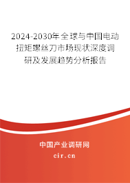 2024-2030年全球與中國電動扭矩螺絲刀市場現(xiàn)狀深度調(diào)研及發(fā)展趨勢分析報告 2024-2030年全球與中國電動扭矩螺絲刀市場現(xiàn)狀深度調(diào)研及發(fā)展趨勢分析報告