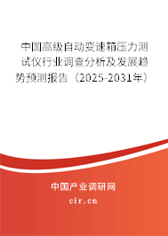 中國高級(jí)自動(dòng)變速箱壓力測試儀行業(yè)調(diào)查分析及發(fā)展趨勢(shì)預(yù)測報(bào)告（2025-2031年）