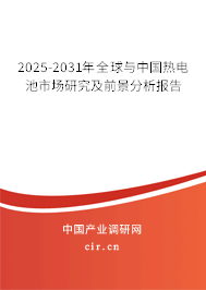 2025-2031年全球與中國(guó)熱電池市場(chǎng)研究及前景分析報(bào)告 2025-2031年全球與中國(guó)熱電池市場(chǎng)研究及前景分析報(bào)告