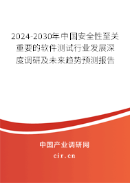 2024-2030年中國安全性至關(guān)重要的軟件測試行業(yè)發(fā)展深度調(diào)研及未來趨勢預(yù)測報告