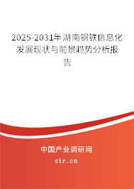 2025-2031年湖南鋼鐵信息化發(fā)展現(xiàn)狀與前景趨勢(shì)分析報(bào)告 2025-2031年湖南鋼鐵信息化發(fā)展現(xiàn)狀與前景趨勢(shì)分析報(bào)告