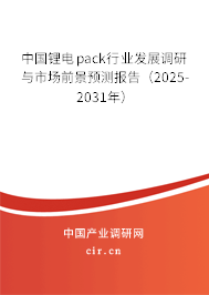 中國鋰電pack行業(yè)發(fā)展調(diào)研與市場前景預(yù)測報(bào)告(2025-2031年) 中國鋰電pack行業(yè)發(fā)展調(diào)研與市場前景預(yù)測報(bào)告(2025-2031年)