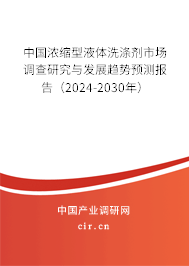 中國(guó)濃縮型液體洗滌劑市場(chǎng)調(diào)查研究與發(fā)展趨勢(shì)預(yù)測(cè)報(bào)告（2024-2030年）