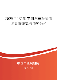 2025-2031年中國汽車板簧市場調(diào)查研究與趨勢分析