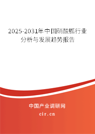 2025-2031年中國(guó)硝酸胍行業(yè)分析與發(fā)展趨勢(shì)報(bào)告 2025-2031年中國(guó)硝酸胍行業(yè)分析與發(fā)展趨勢(shì)報(bào)告