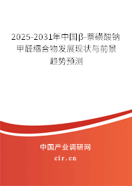 2025-2031年中國(guó)β-萘磺酸鈉甲醛縮合物發(fā)展現(xiàn)狀與前景趨勢(shì)預(yù)測(cè) 2025-2031年中國(guó)β-萘磺酸鈉甲醛縮合物發(fā)展現(xiàn)狀與前景趨勢(shì)預(yù)測(cè)