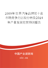2009年世界汽車品牌前十名市場競爭力比較分析及2014年產(chǎn)業(yè)發(fā)展前景預(yù)測報告