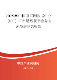 2025年中國互聯(lián)網(wǎng)數(shù)據(jù)中心(IDC)IT市場現(xiàn)狀調(diào)查與未來發(fā)展趨勢報告 2025年中國互聯(lián)網(wǎng)數(shù)據(jù)中心(IDC)IT市場現(xiàn)狀調(diào)查與未來發(fā)展趨勢報告