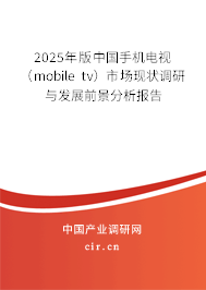 2025年版中國手機電視（mobile tv）市場現(xiàn)狀調研與發(fā)展前景分析報告