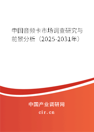 中國音頻卡市場調(diào)查研究與前景分析(2025-2031年) 中國音頻卡市場調(diào)查研究與前景分析(2025-2031年)