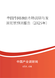 中國專網通信市場調研與發(fā)展前景預測報告（2025年）