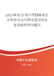 2025年版全球與中國車載藍牙免提電話市場深度調(diào)研及發(fā)展趨勢預測報告