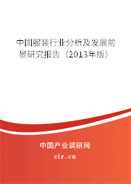 中國(guó)服裝行業(yè)分析及發(fā)展前景研究報(bào)告（2013年版）
