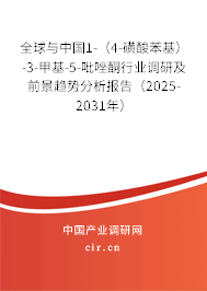 全球與中國1-(4-磺酸苯基)-3-甲基-5-吡唑酮行業(yè)調(diào)研及前景趨勢分析報告(2025-2031年) 全球與中國1-(4-磺酸苯基)-3-甲基-5-吡唑酮行業(yè)調(diào)研及前景趨勢分析報告(2025-2031年)