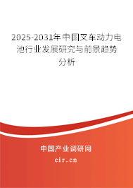 2025-2031年中國叉車動力電池行業(yè)發(fā)展研究與前景趨勢分析 2025-2031年中國叉車動力電池行業(yè)發(fā)展研究與前景趨勢分析
