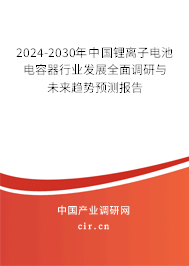 2024-2030年中國(guó)鋰離子電池電容器行業(yè)發(fā)展全面調(diào)研與未來(lái)趨勢(shì)預(yù)測(cè)報(bào)告 2024-2030年中國(guó)鋰離子電池電容器行業(yè)發(fā)展全面調(diào)研與未來(lái)趨勢(shì)預(yù)測(cè)報(bào)告