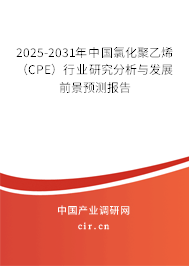 2025-2031年中國氯化聚乙烯（CPE）行業(yè)研究分析與發(fā)展前景預(yù)測報(bào)告