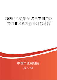 2025-2031年全球與中國伸縮節(jié)行業(yè)分析及前景趨勢報告 2025-2031年全球與中國伸縮節(jié)行業(yè)分析及前景趨勢報告