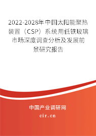 2022-2028年中國太陽能聚熱裝置（CSP）系統(tǒng)用低鐵玻璃市場深度調(diào)查分析及發(fā)展前景研究報(bào)告