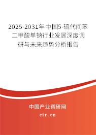 2025-2031年中國5-硫代間苯二甲酸單鈉行業(yè)發(fā)展深度調(diào)研與未來趨勢分析報告 2025-2031年中國5-硫代間苯二甲酸單鈉行業(yè)發(fā)展深度調(diào)研與未來趨勢分析報告