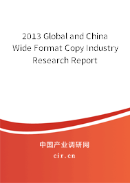 2013 Global and China Wide Format Copy Industry Research Report 2013 Global and China Wide Format Copy Industry Research Report
