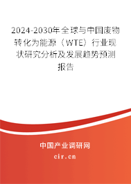 2024-2030年全球與中國(guó)廢物轉(zhuǎn)化為能源（WTE）行業(yè)現(xiàn)狀研究分析及發(fā)展趨勢(shì)預(yù)測(cè)報(bào)告