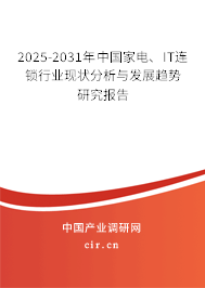 2025-2031年中國(guó)家電、IT連鎖行業(yè)現(xiàn)狀分析與發(fā)展趨勢(shì)研究報(bào)告