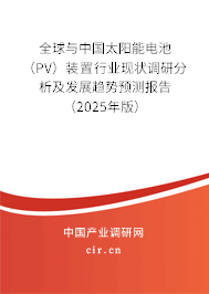 全球與中國太陽能電池（PV）裝置行業(yè)現(xiàn)狀調(diào)研分析及發(fā)展趨勢預測報告（2025年版）