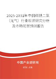 2025-2031年中國碳酰二氯（光氣）行業(yè)現(xiàn)狀研究分析及市場前景預(yù)測報告