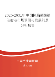 2025-2031年中國樟腦磺酸鈉注射液市場調(diào)研與發(fā)展前景分析報告 2025-2031年中國樟腦磺酸鈉注射液市場調(diào)研與發(fā)展前景分析報告