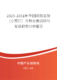 2025-2031年中國碳酸氫鈉（小蘇打）市場全面調(diào)研與發(fā)展趨勢分析報(bào)告